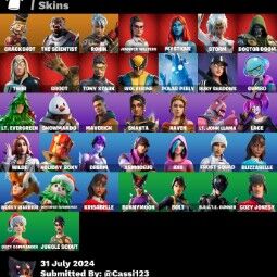 [PC] 37 skins | Disparo de crack | El Científico | Ronin | Jennifer Walters - España | Mística | Tormenta | Doctor Doom | Thor | Groot | Tony Stark | cambiable correo 321 0